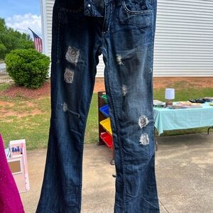 Antik Denim Distressed Blue Jeans